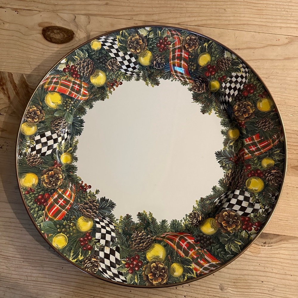 Charger enamel evergreen plate